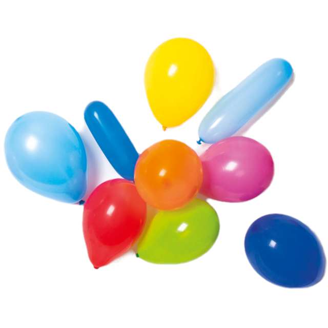 Balony lateksowe "Mix z pompką", Amscan, 10 szt