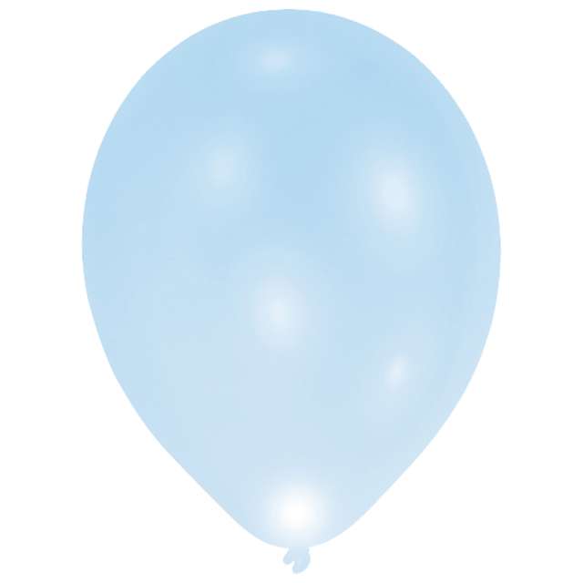 Balony "LED", błękitne, Amscan, 11", 5 szt