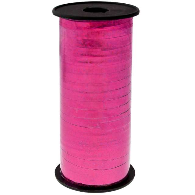 Wstążka do balonów "Holograficzna", różowa, Godan, 5 mm/92 m