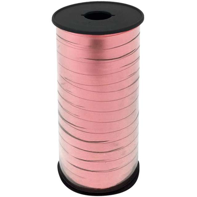 Wstążka do balonów "Metaliczna", różowa jasna, Godan, 5 mm/92 m