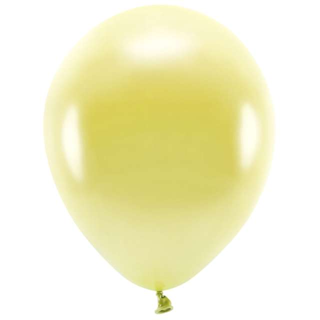 Balony "Ekologiczne", żółty jasny metalik, Partydeco, 12", 10 szt
