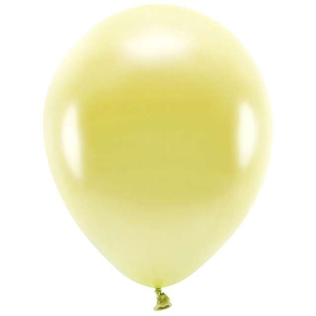 Balony "Ekologiczne", jasnożółty metalik, Partydeco, 10", 10 szt
