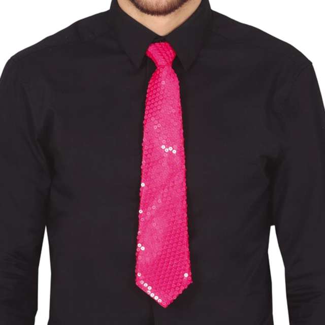 Krawat "Cekinowy", różowy, Guirca