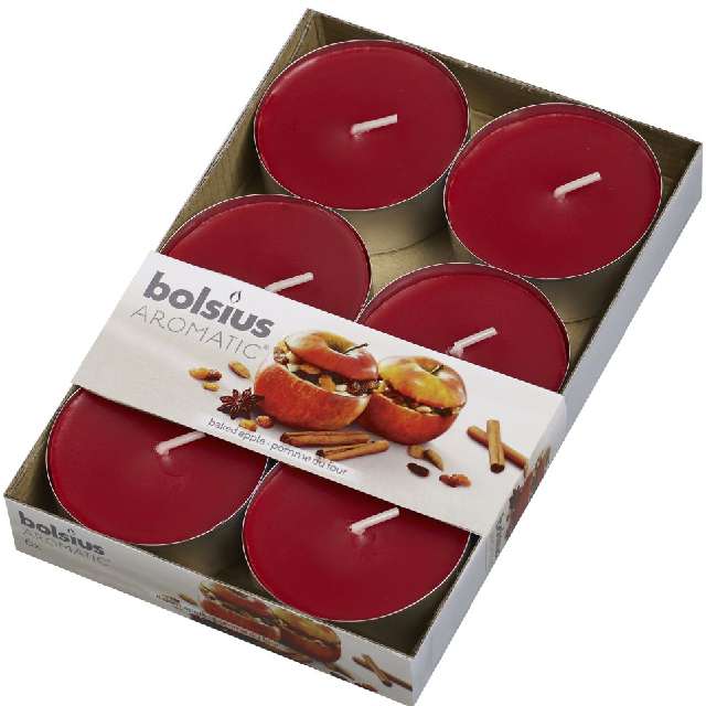 Podgrzewacz zapachowy "Maxi - Pieczone Jabłko", bordowy, Bolsius, 8h, 6 szt