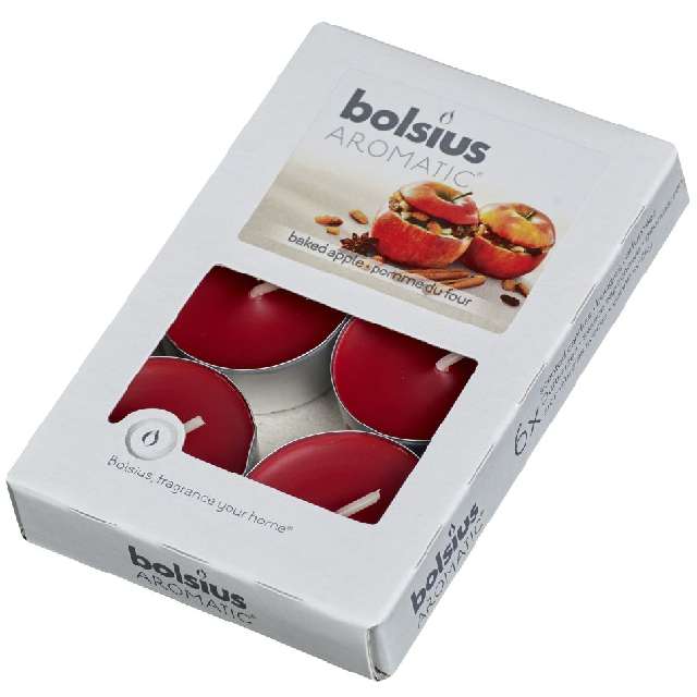 Podgrzewacz zapachowy "Aromatic - Pieczone jabłko", bordowe, Bolsius, 4h, 6 szt