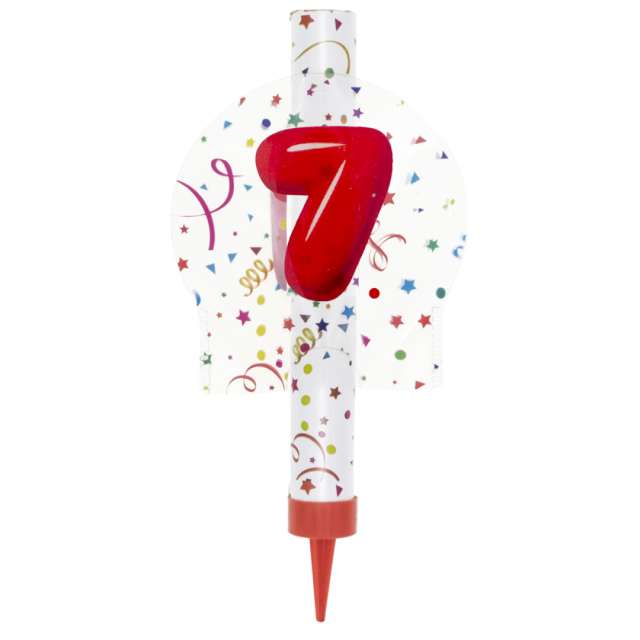 Fontanna tortowa "7 Urodziny - kolorowe", Partypal, 12 cm