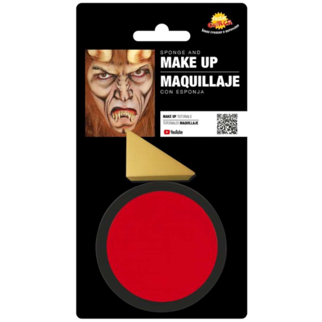 Make-up party "Farba do makijażu z gąbeczką", czerwona, GUIRCA