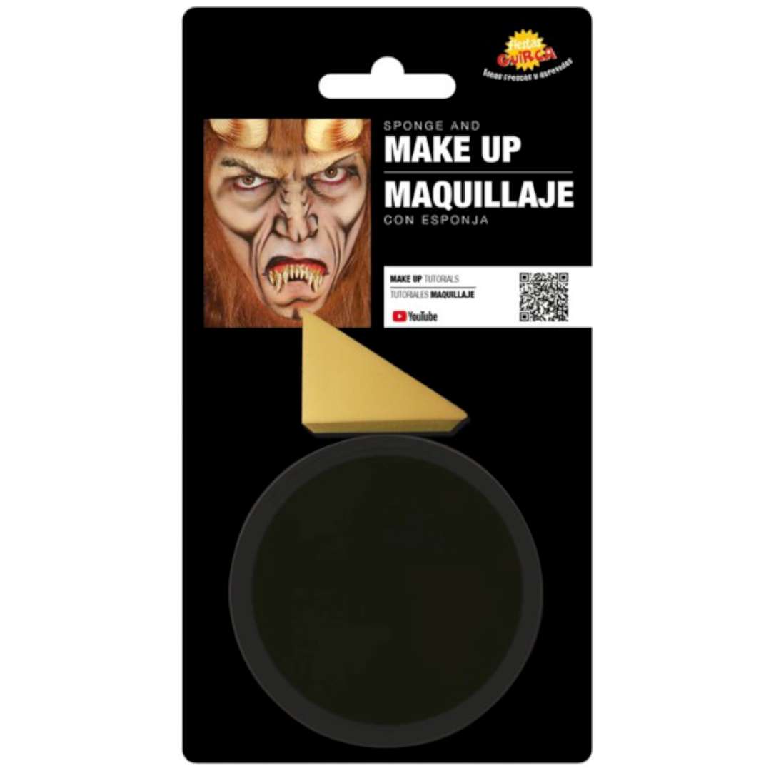 Make-up party "Farba do makijażu z gąbeczką", czarna, GUIRCA