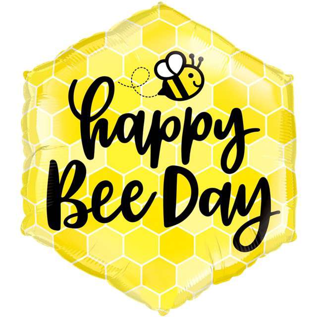 Balon foliowy "Happy Bee Day", Qualatex, 20" SHP