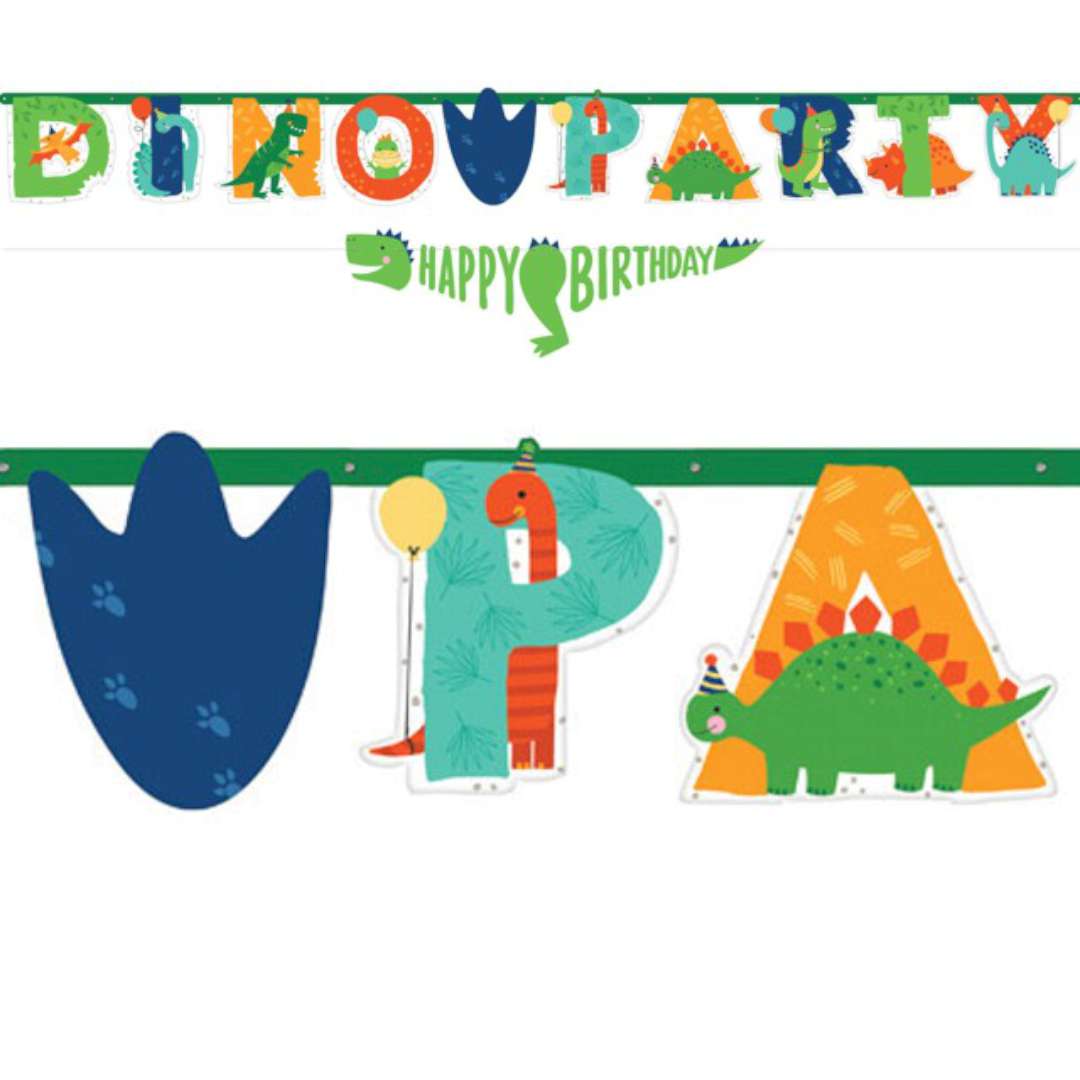 Baner "Dino Party Urodziny", Amscan, 230 cm