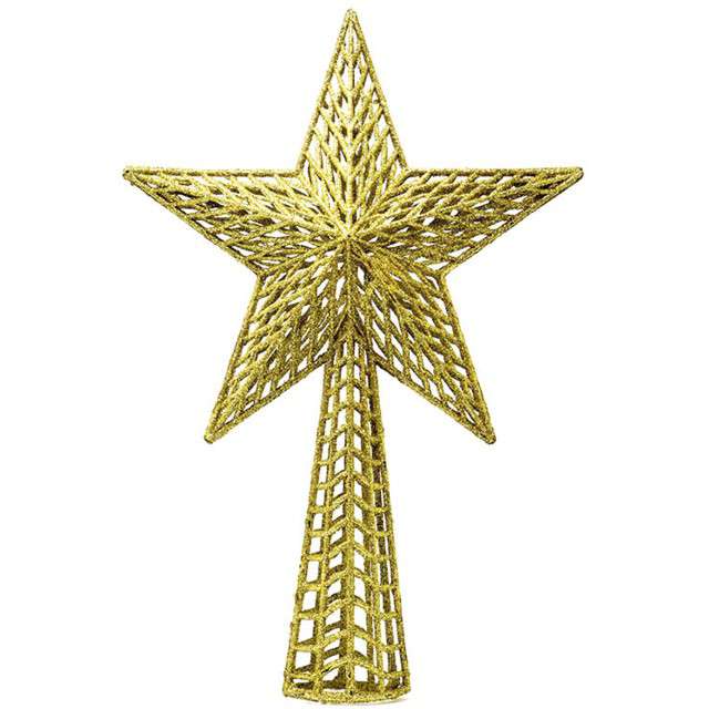 Czubek choinkowy "Gwiazda", złota, Guirca, 37 cm