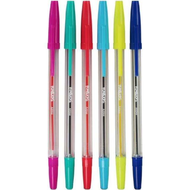 Długopisy "Klasyczne Fluorescencyjne", mix, Fun&Joy, 0,7 mm, 6 szt