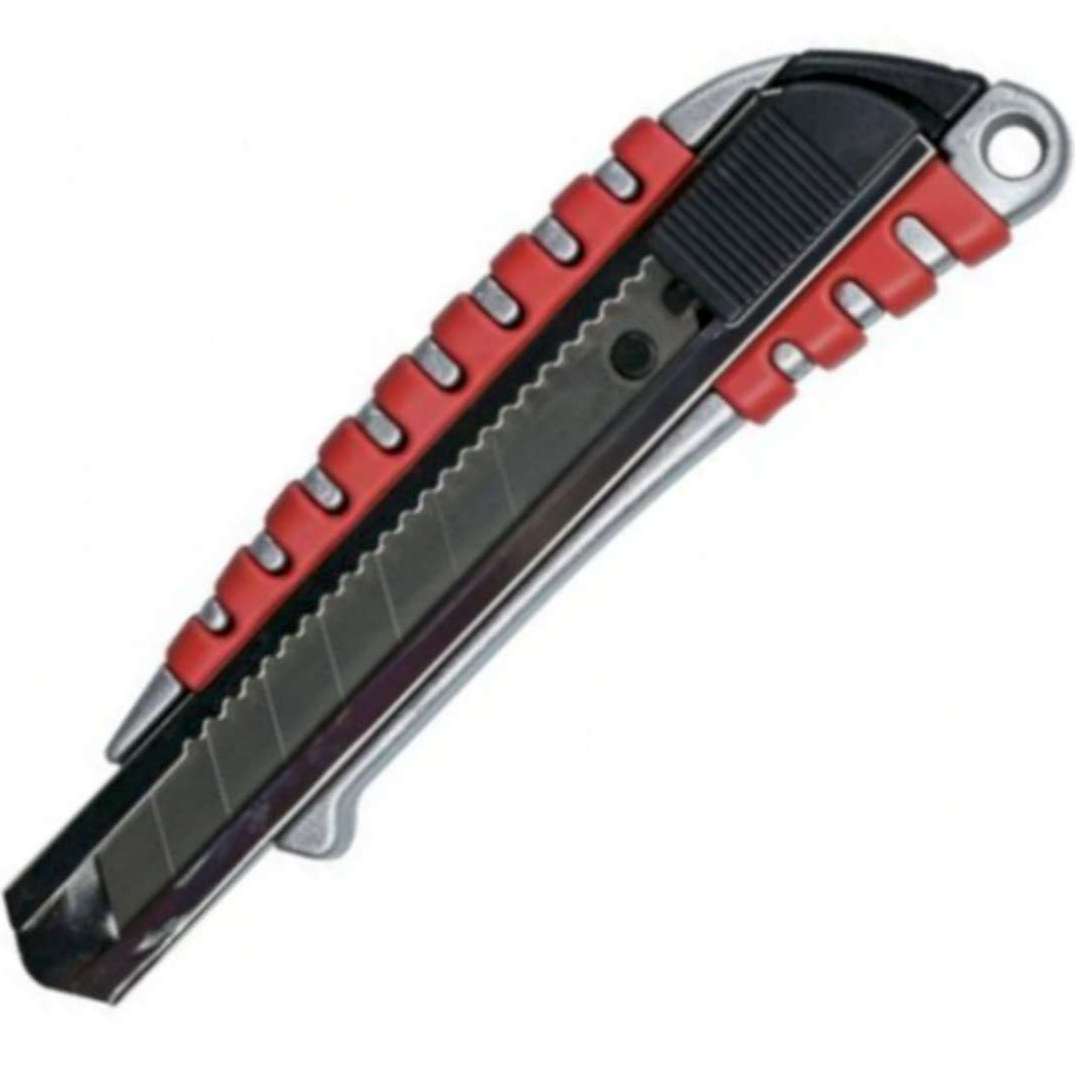 Nóż "Do tapet", metalowy, srebrno-czerwony, Titanum, 18mm