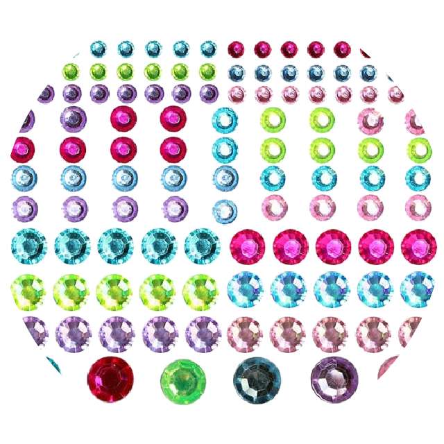 Dżety samoprzylepne "Kryształki", kolory mix, 120 szt, Titanum