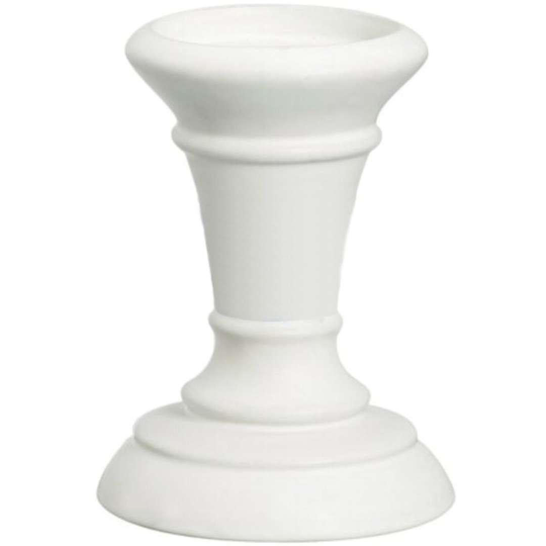 Świecznik "Do świec pieńkowych i szpic", biały, Bolsius, 15x9,5 cm