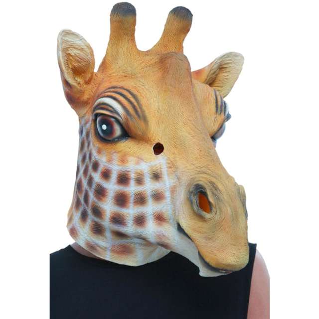Maska "Żyrafa", lateksowa, brązowa, Smiffis