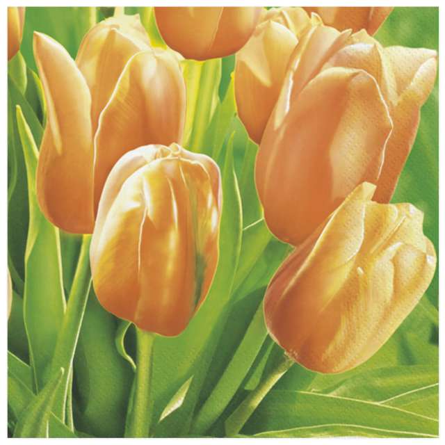 Serwetki "Żółte tulipany na łące", Maki, 33 cm, 20 szt