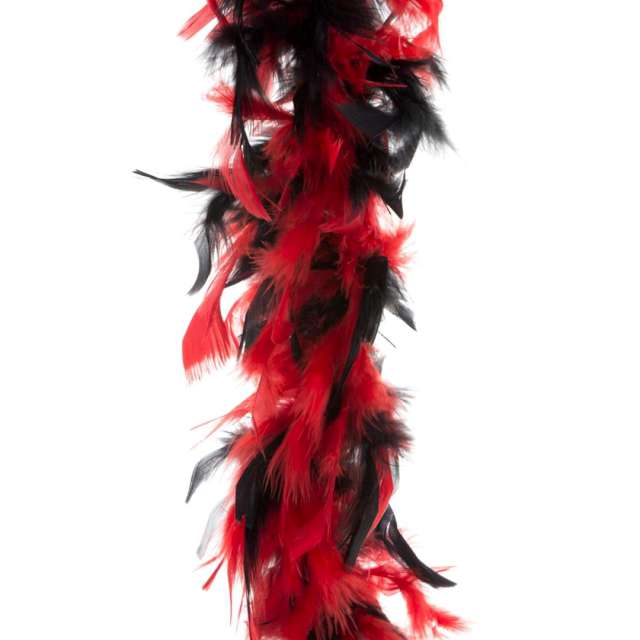 Boa "Deluxe", czerwono-czarne, FunnyFashion, 200 cm, 45 g