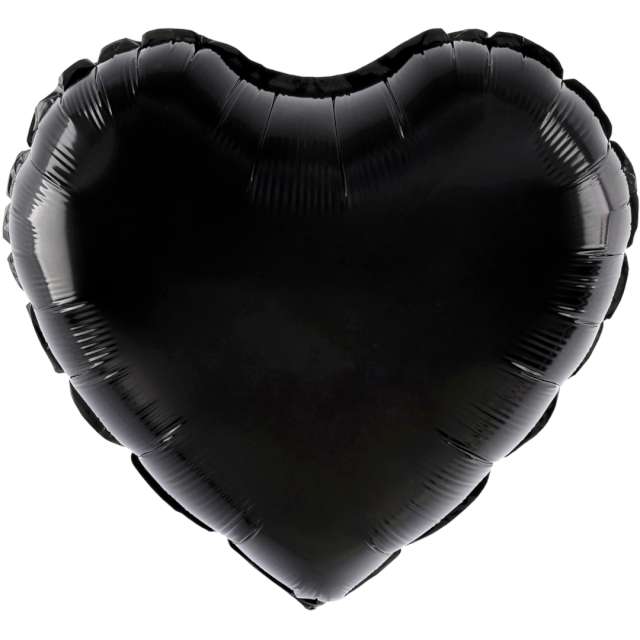 Balon foliowy "Serce", czarny, 18 cali, PartyPal, HRT