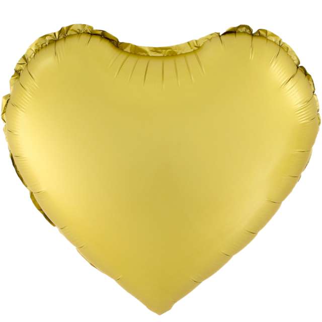 Balon foliowy "Serce Matowe", złoty, PartyPal, 18", HRT