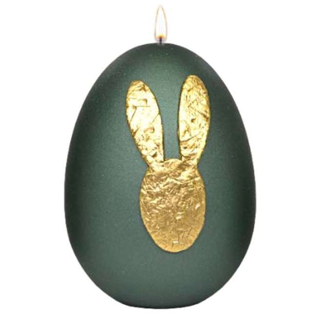 Świeca "Wielkanocne jajko z króliczkiem", zielona, Adpal, 9cm