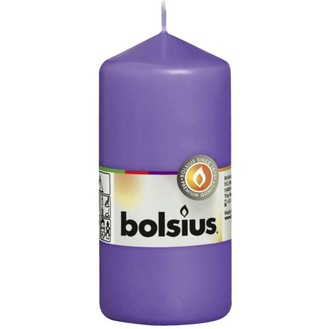 Świeca pieńkowa "Classic", fioletowa, Bolsius, 120/58 mm