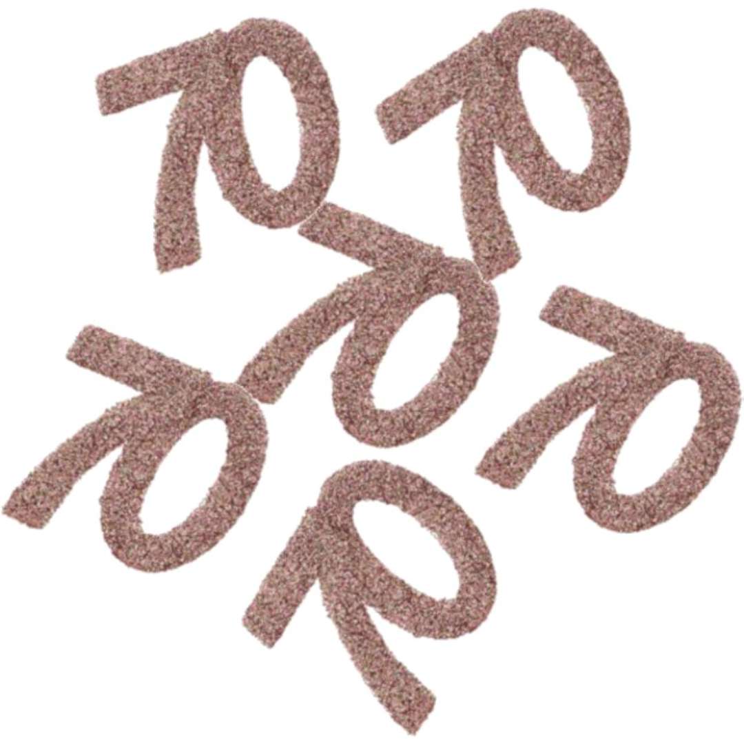 Konfetti "Brokatowa liczba 70", różowe złoto, Santex, 7 cm, 6 szt