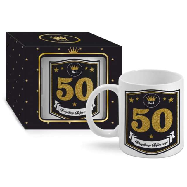 Kubek z nadrukiem "Boss - 50 urodziny", BGTech, 300 ml