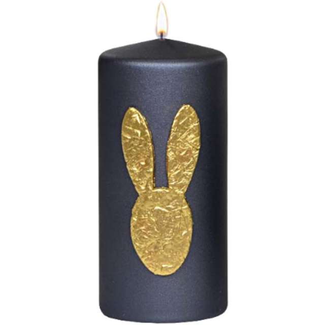 Świeca pieńkowa "Wielkanocny króliczek", czarna, Adpal, 150/70 mm