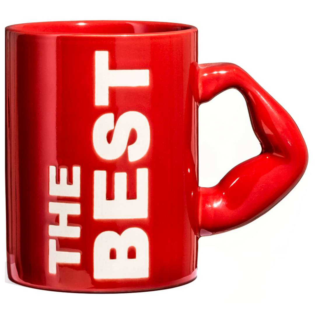 Kubek "The Best - Umięśniony", czerwony, GadgetMaster, 450 ml