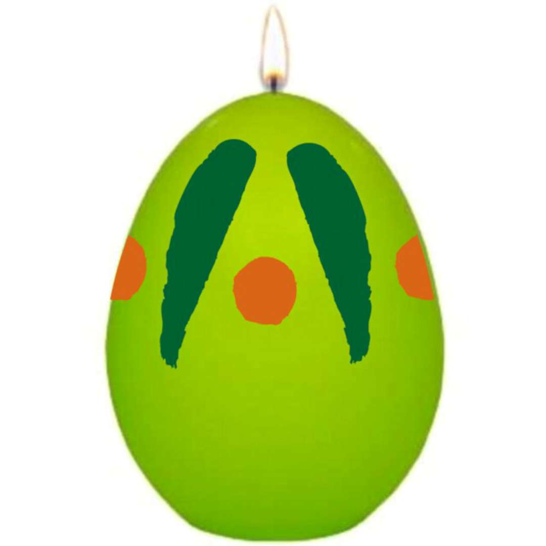 Świeca "Wielkanocne jajko w plamki", zielona, Arpex, 6cm