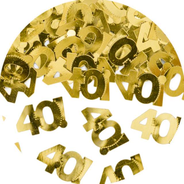 Konfetti "Metalizowane - Liczba 40", złote, PartyDeco, 15 g