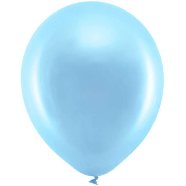 Balony "Rainbow - Metalizowane", błękitne, PartyDeco, 9", 100 szt