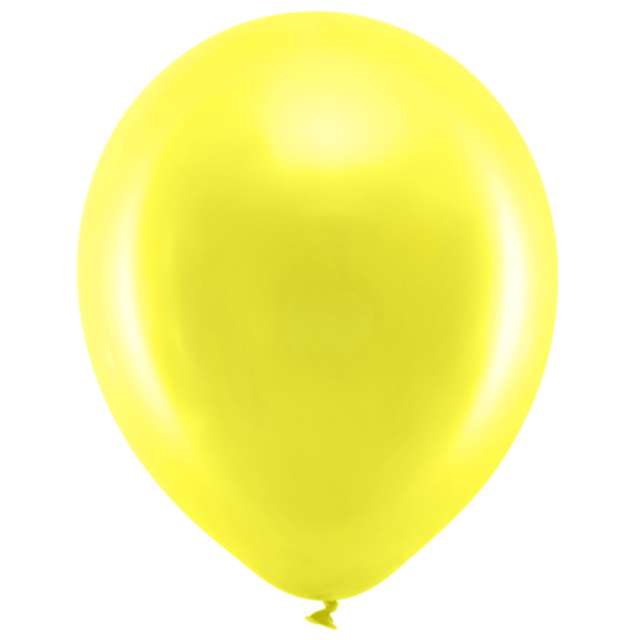 Balony "Rainbow - Metalizowane", żółte, PartyDeco, 9", 100 szt