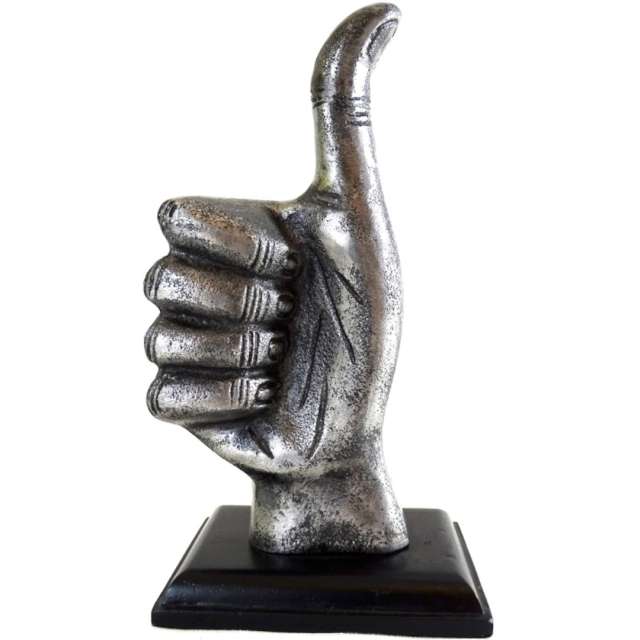Figurka "Dłoń - Okej", srebrna, Kemiś. 20 cm