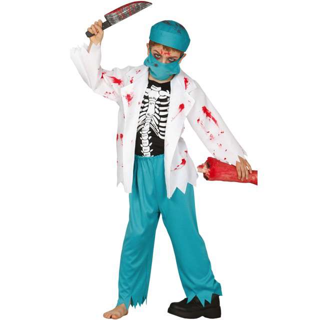 Strój dla dzieci "Lekarz chirurg Zombie", niebieski, Guirca, 140-152 cm