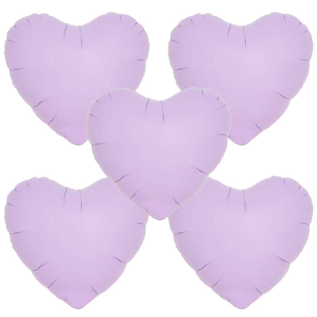 Balon foliowy "5 serc", pastelowy fioletowy, Takarakosan, 14", 5 szt, HRT