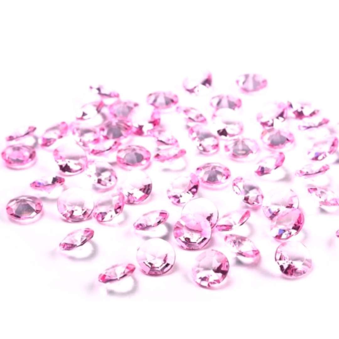 Diamentowe konfetti 12mm jasny róż 100szt 1op