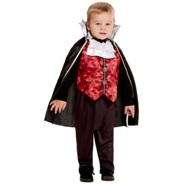 Strój dla dzieci Wampir -Dracula czarno-czerwony Smiffys 1-2 lata