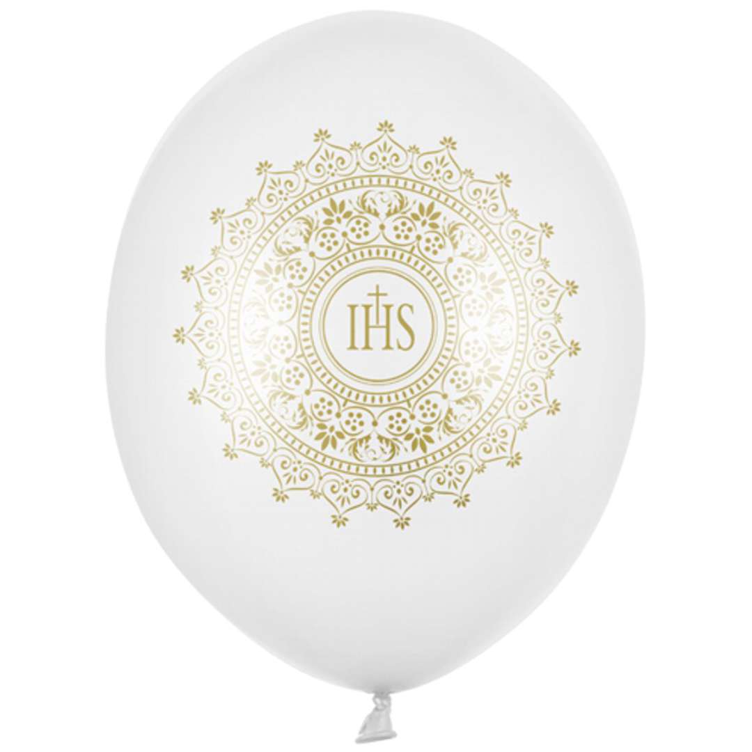 Balony 14", "IHS", STRONG, Metallic White, 50 szt