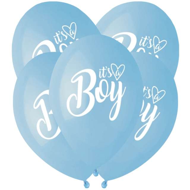 Balony "Baby Shower - Boy", pastelowe, Gemar, 13", 5 szt