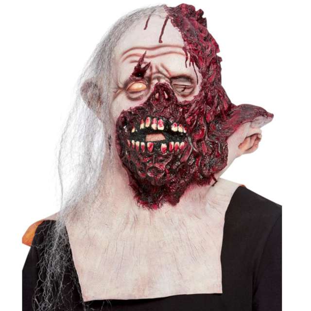 Maska "Zombie z rozciętą głową", lateksowa, Smiffys