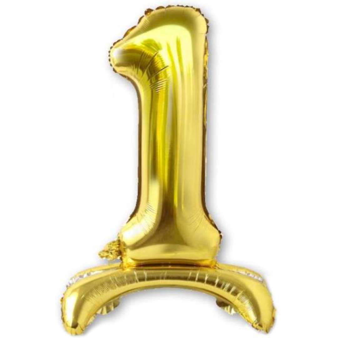 Balon foliowy Cyfra 1 stojąca złota DekoracjePolska 30 SHP