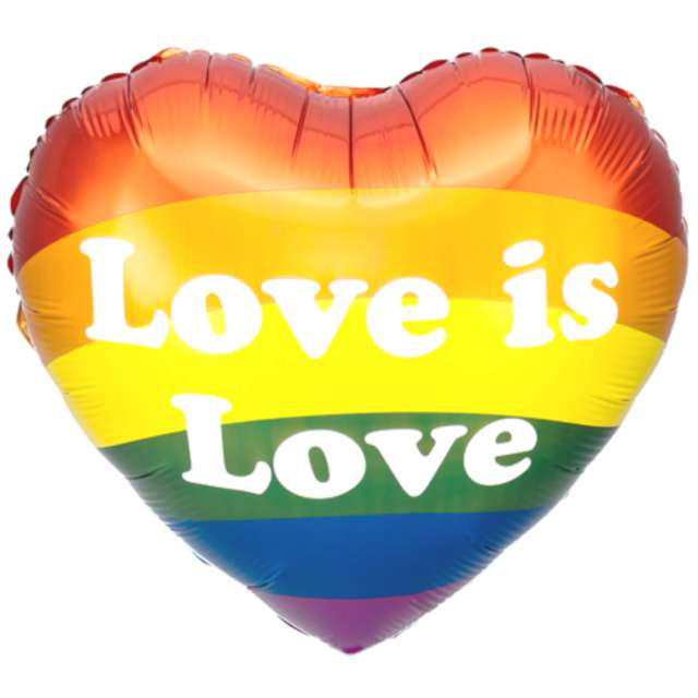 Balon foliowy "Serce - Love is Love", kolorowy, PartyDeco, 14", HRT