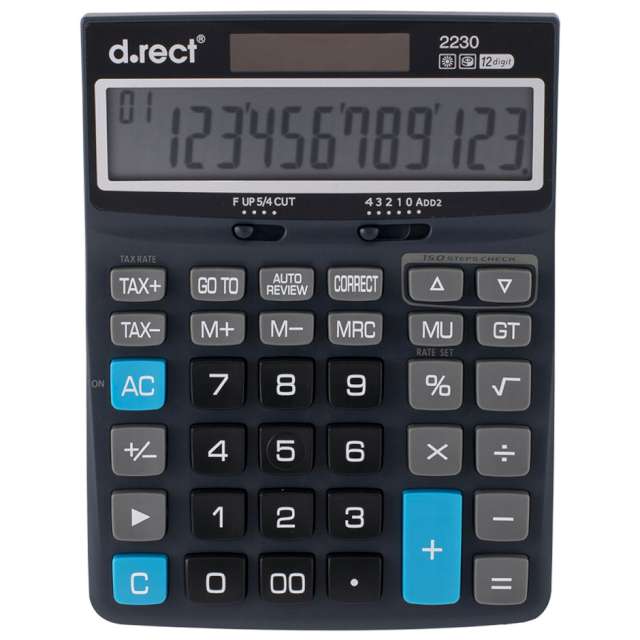 Kalkulator biurowy "Classic Lux", czarny, D.RECT No 2230