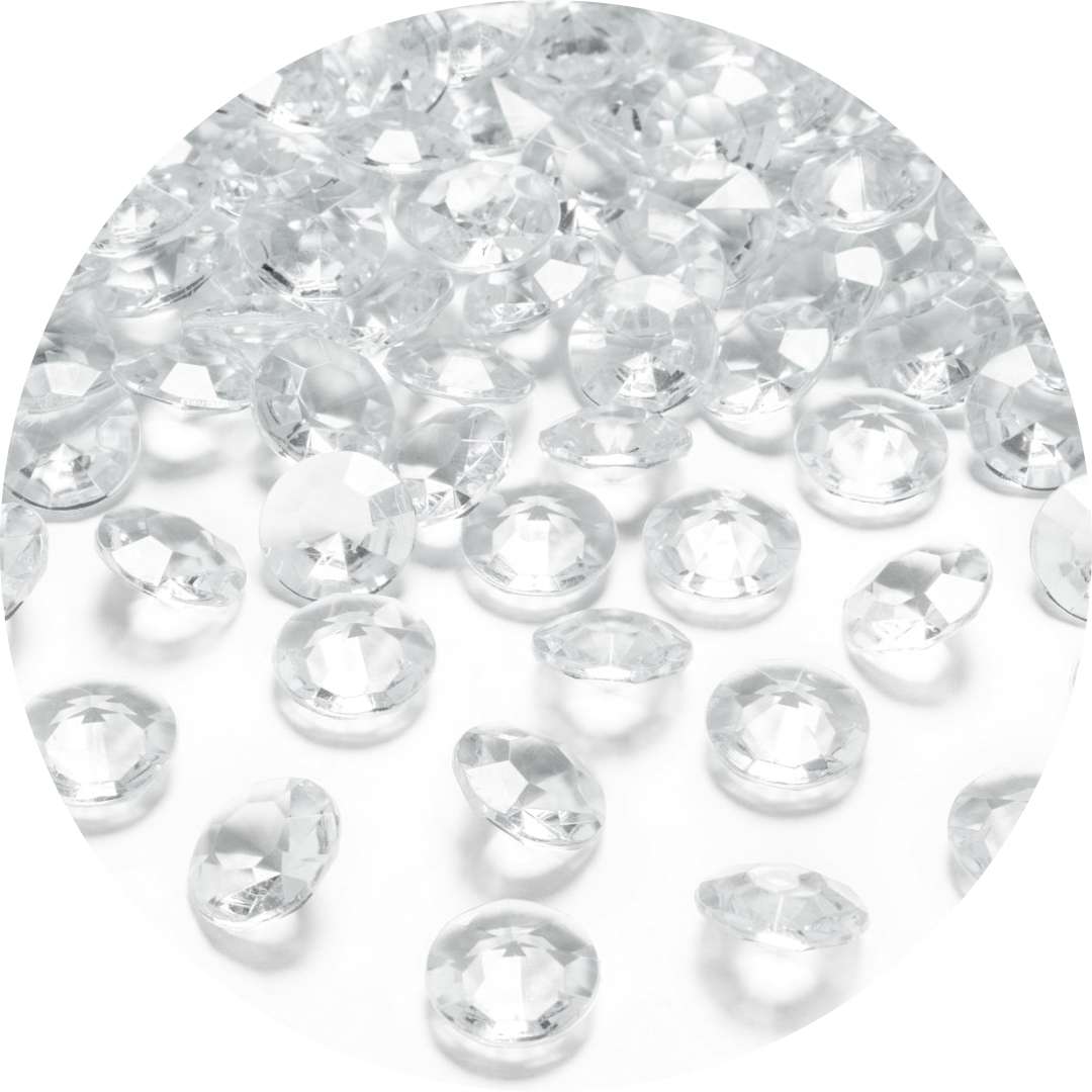 Diamentowe konfetti bezbarwny 12mm 1op.