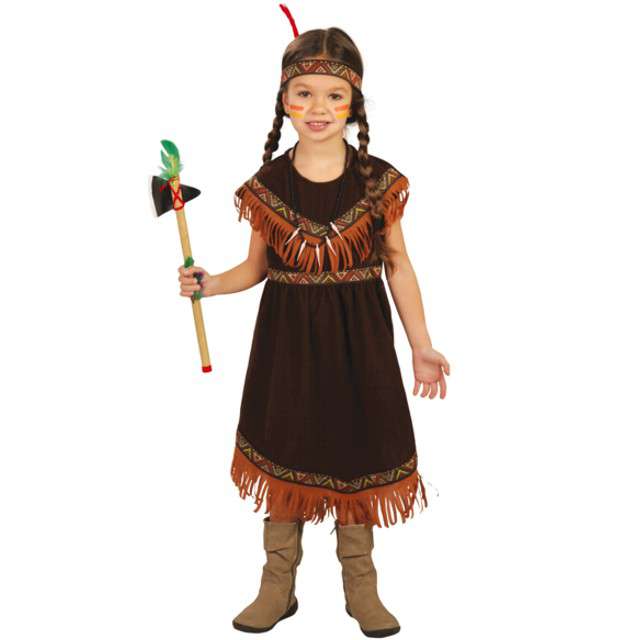 Strój dla dzieci "Indianka w opasce", brązowy, Guirca, 5-6 lat