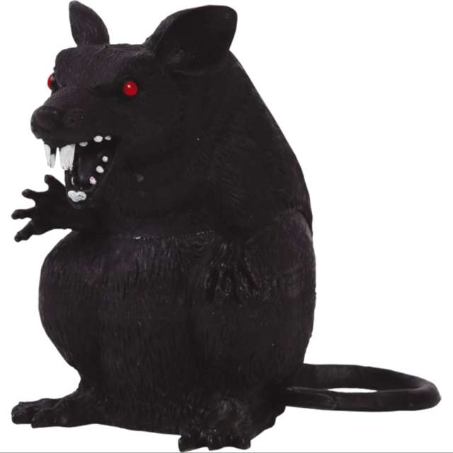 Dekoracja "Szczur Drapieżca", czarna, Guirca, 18 cm