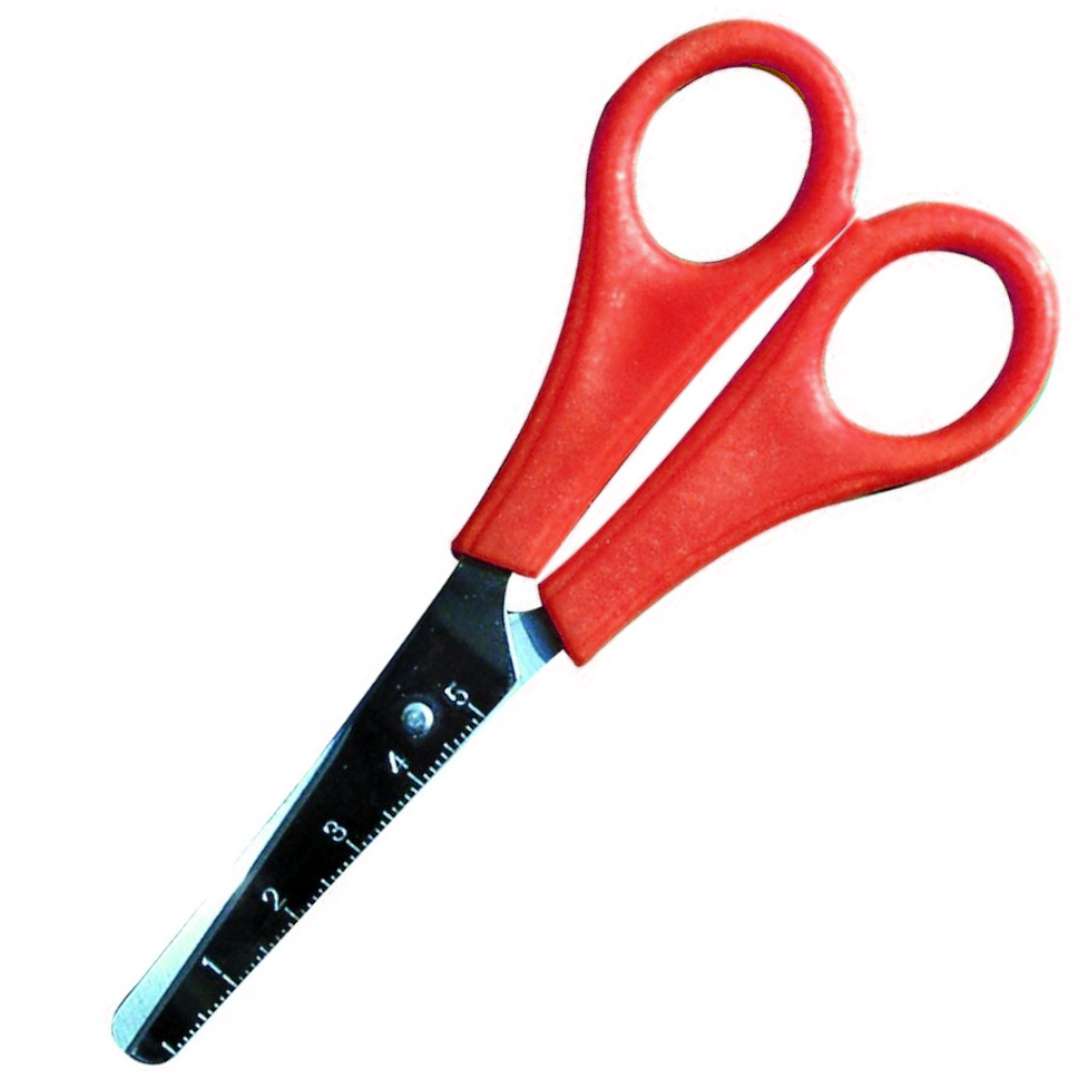Nożyczki "Szkolne z podziałką", czerwone, Fun&Joy, 13 cm