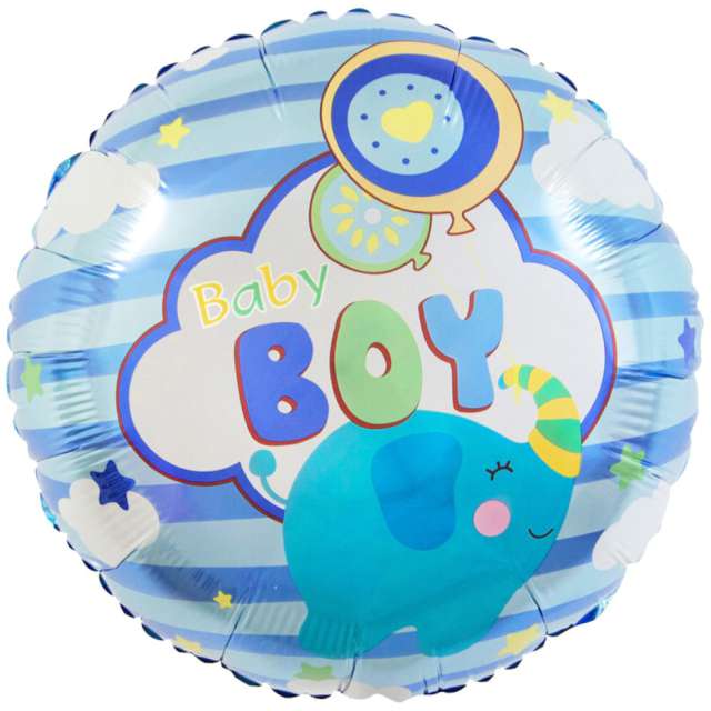 Balon foliowy "Słonik - Baby Shower Boy", Godan, 18", RND